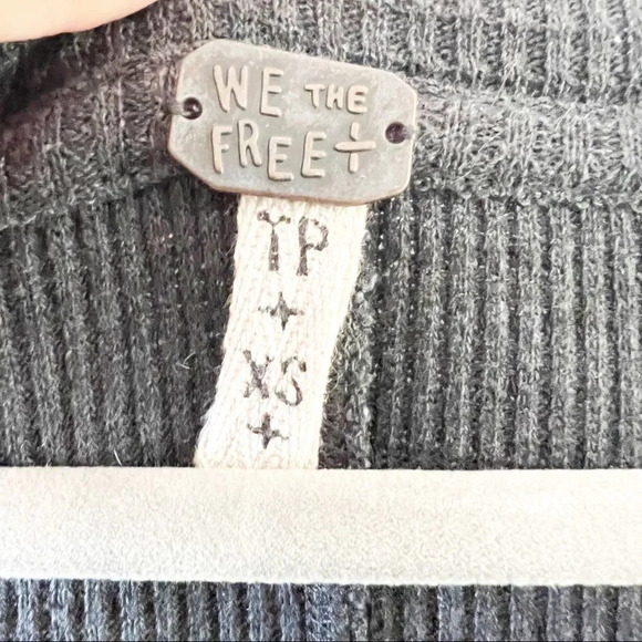 Free People We the Free Reverse Tie Dye Waffle Weave Tunic Dress XS Batik Gray - Picture 3 of 9